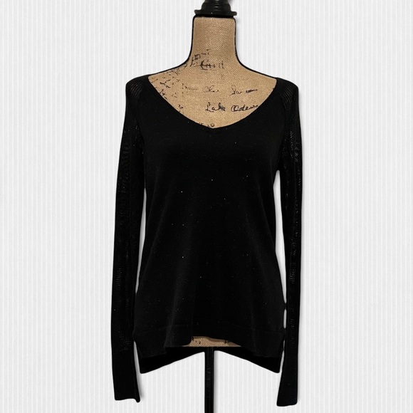 Rock & Republic Black Sparkle Long Sleeve Top - Picture 3 of 9